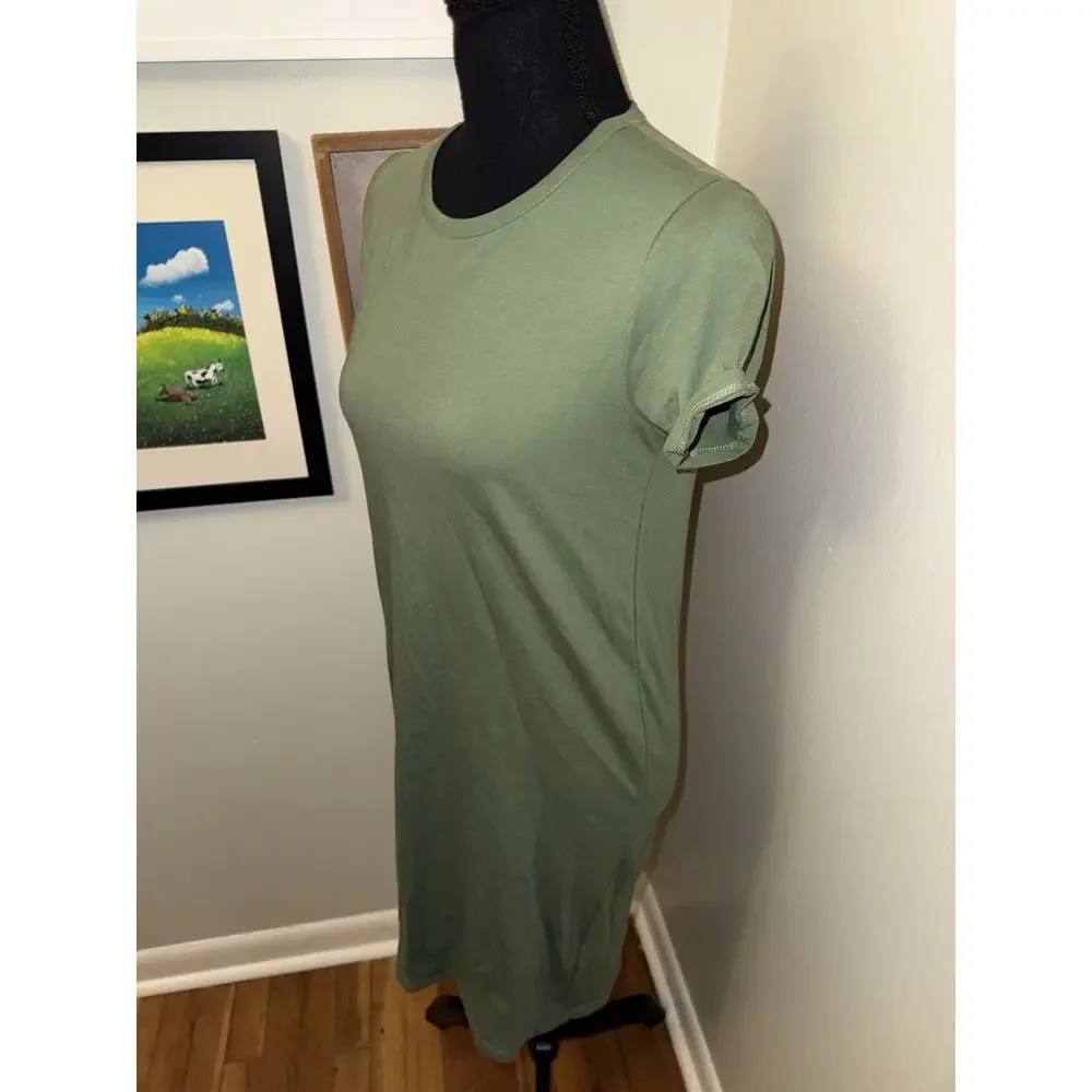 J. Crew Green T Shirt Dress Casual Everyday Comfort XXS Prep Travel Relaxed
